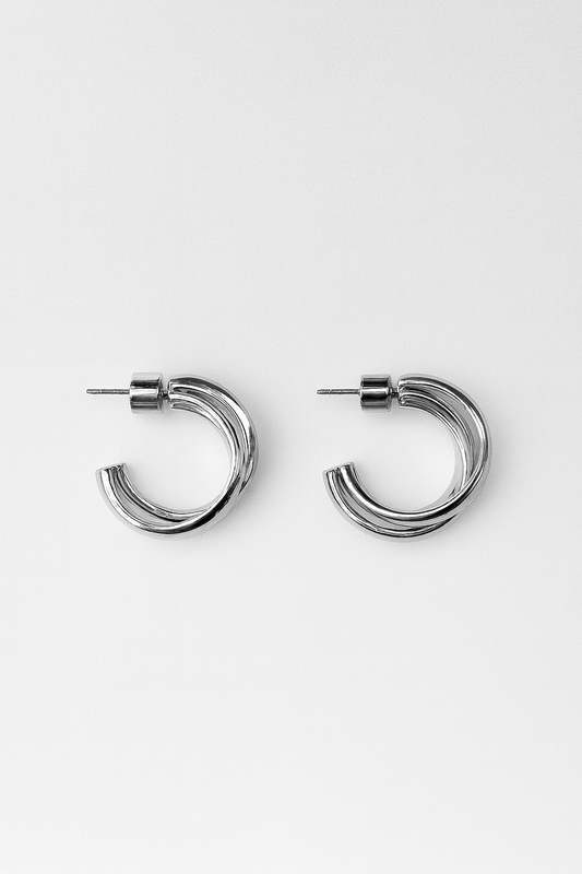 BRIOCHE HOOPS - SILVER
