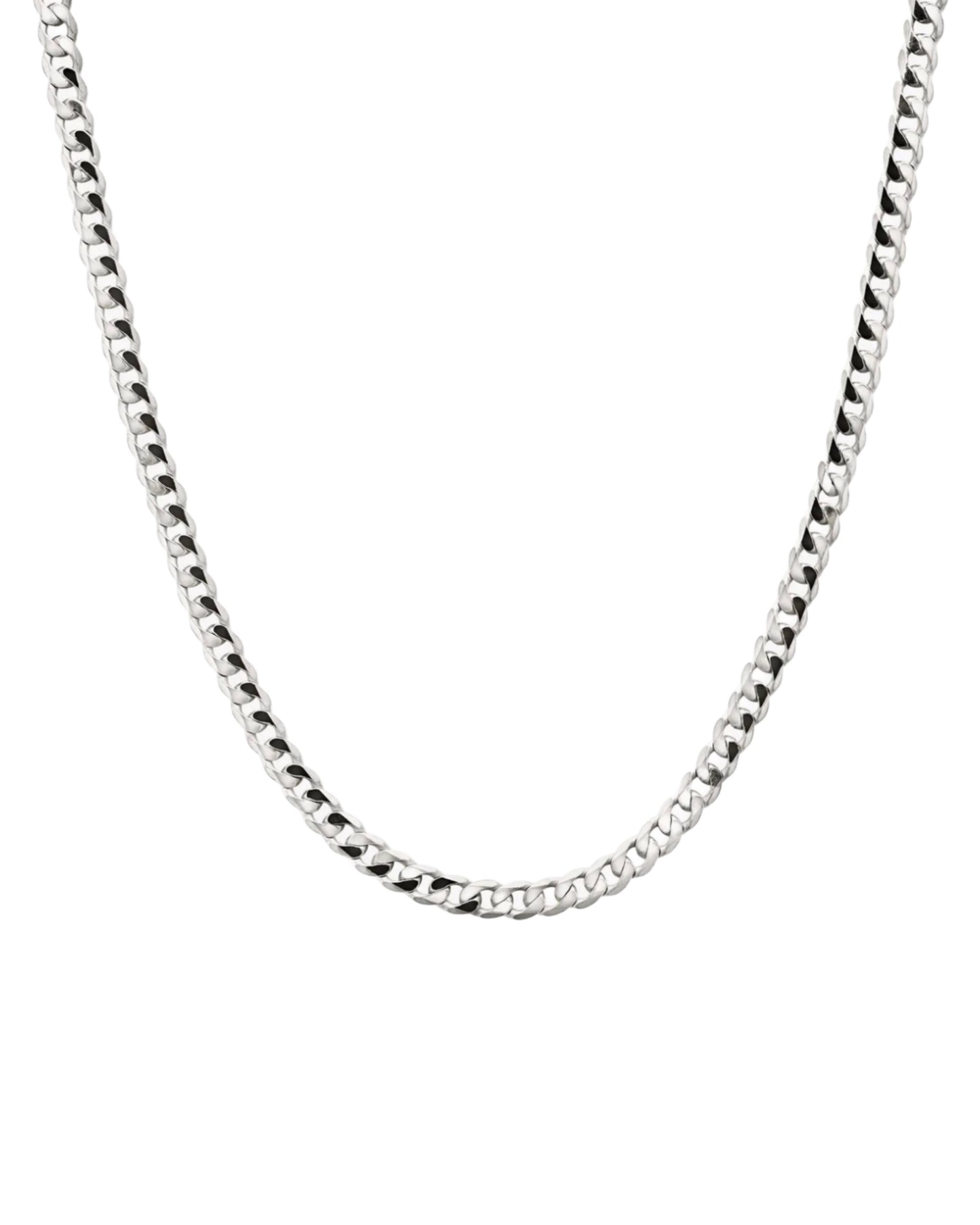 CURB CHAIN NECKLACE SILVER