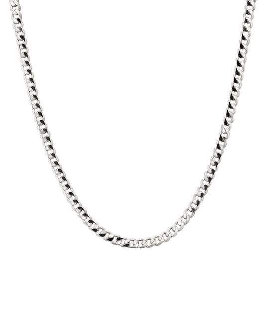 CURB CHAIN NECKLACE SILVER