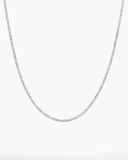 BOLD PAPER CHAIN NECKLACE SILVER