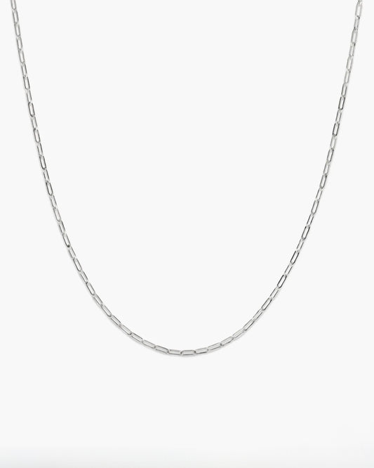 BOLD PAPER CHAIN NECKLACE SILVER