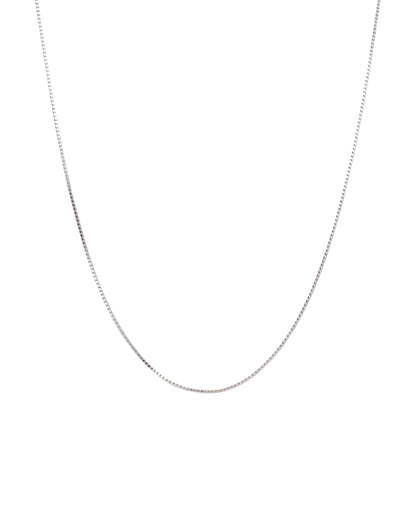 BOX CHAIN NECKLACE SILVER