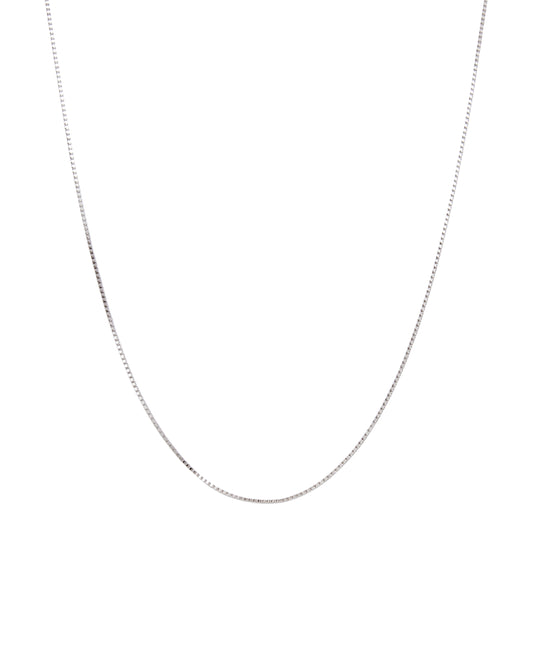 BOX CHAIN NECKLACE SILVER