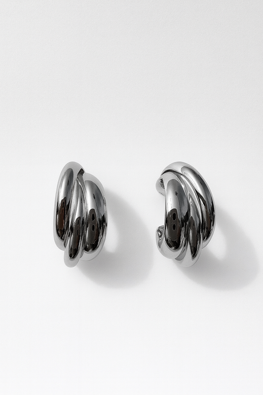BRIOCHE HOOPS - SILVER