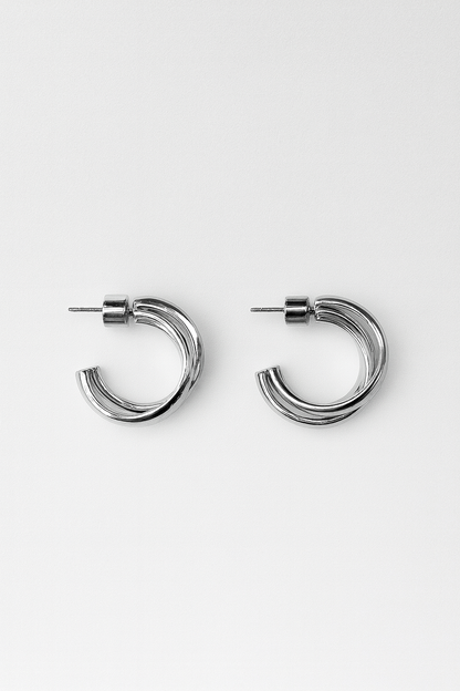 BRIOCHE HOOPS - SILVER