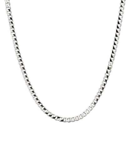 CURB CHAIN NECKLACE SILVER