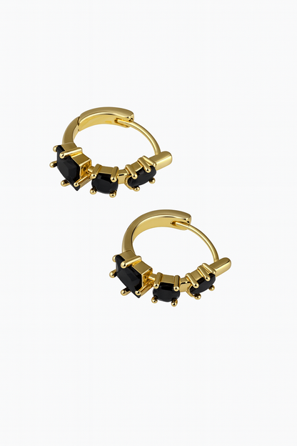 THE ONYX EARRINGS GOLD
