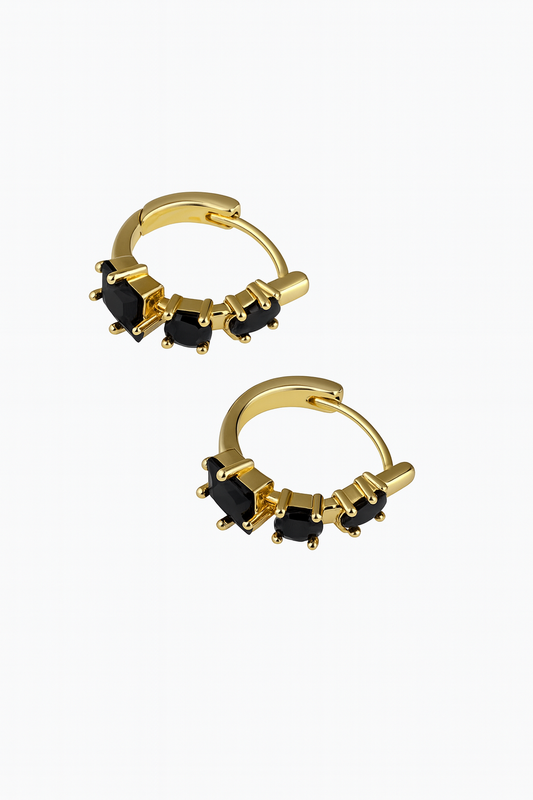 THE ONYX EARRINGS GOLD