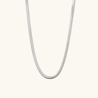 HERRIGBONE CHAIN NECKLACE SILVER