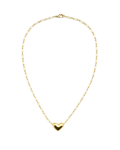 PUFFY HEART CHAIN NECKLACE