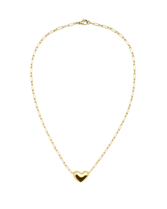 PUFFY HEART CHAIN NECKLACE