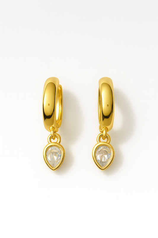 HUGGIE MARQUIS EARRINGS GOLD