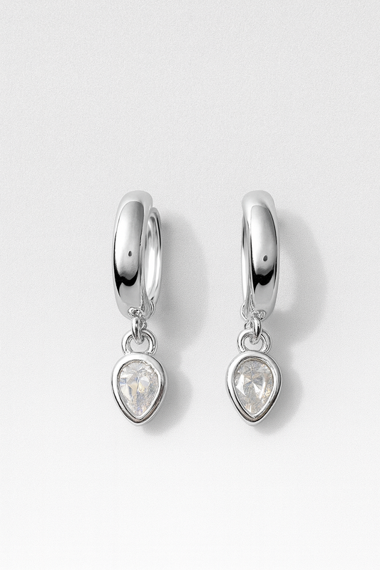 HUGGIE MARQUIS EARRINGS SILVER